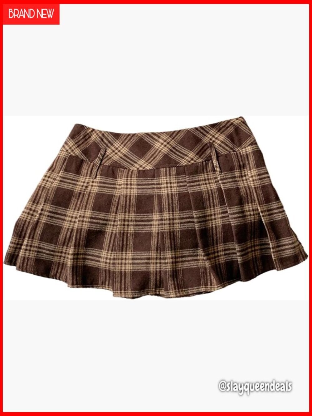 Plus Size Plaid Mini Skirt Low Rise Pleated A-Line Uniform Skirt